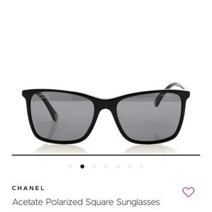 Chanel Black Polarized Square Sunglasses
